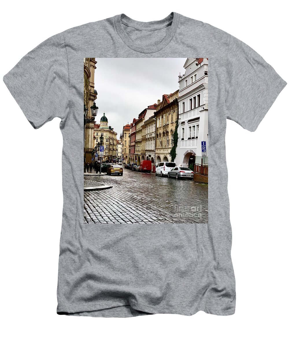  T-Shirt featuring the photograph Prague Streets by Dennis Richardson