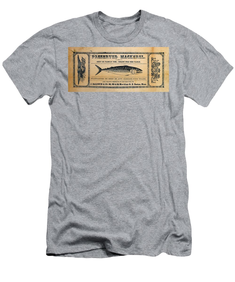 Preserved Mackeral T-Shirt featuring the mixed media Preserved Mackerel by Richard Reeve