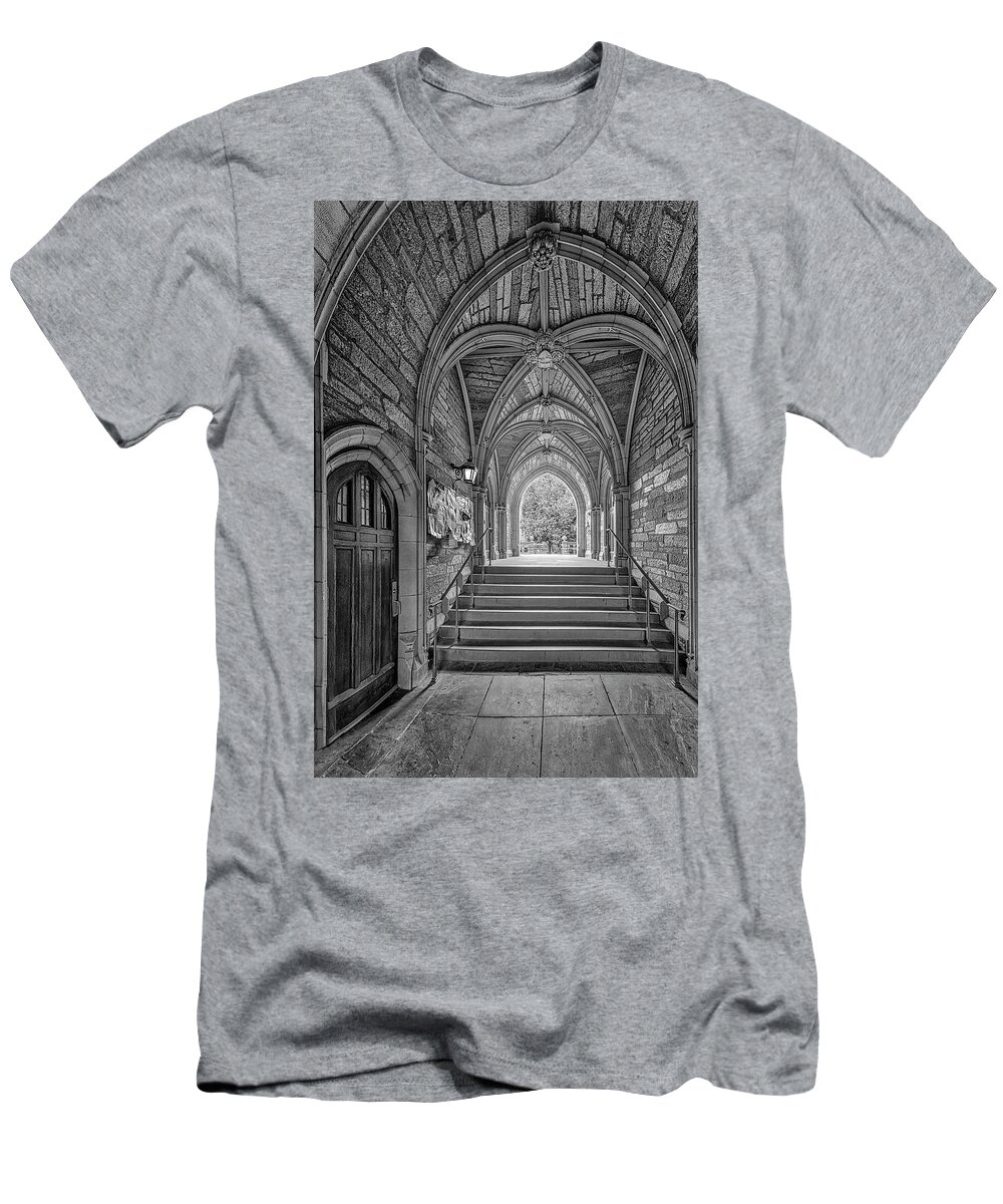Princeton University T-Shirt featuring the photograph Princeton University View BW by Susan Candelario