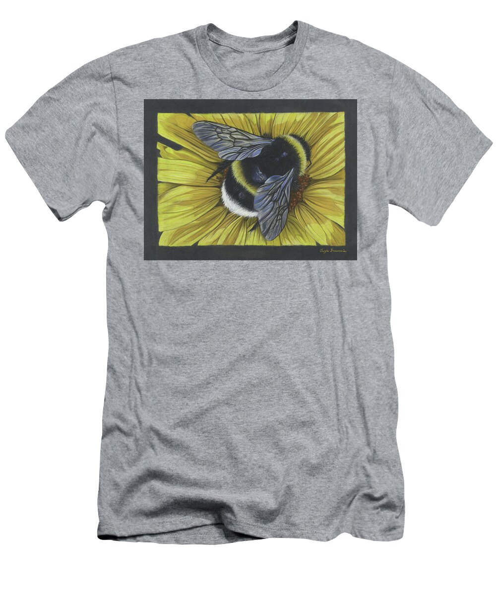 Bumblebee T-Shirt featuring the pastel Protect Pollinators by Twyla Francois