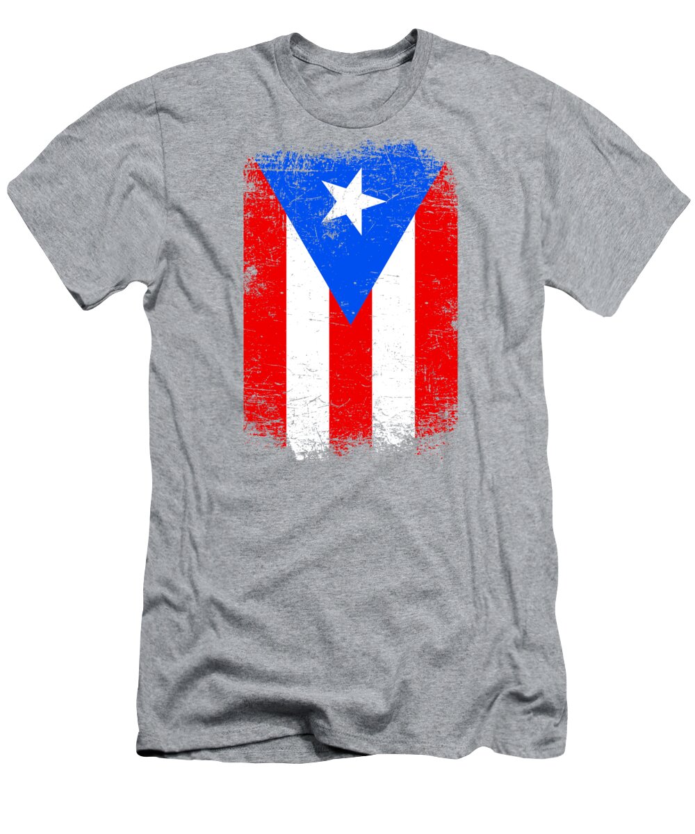 Puerto Rico T-Shirt featuring the digital art Puerto Rico Flag Puerto Rican by Flippin Sweet Gear
