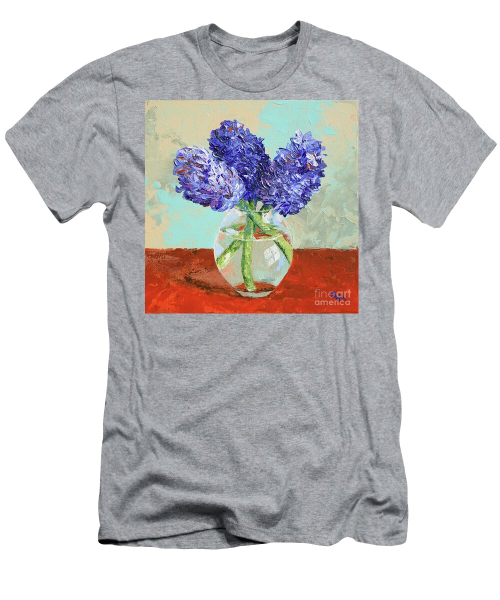 Purple T-Shirt featuring the photograph Purple Hyacinths from the Garden by Cheryl McClure