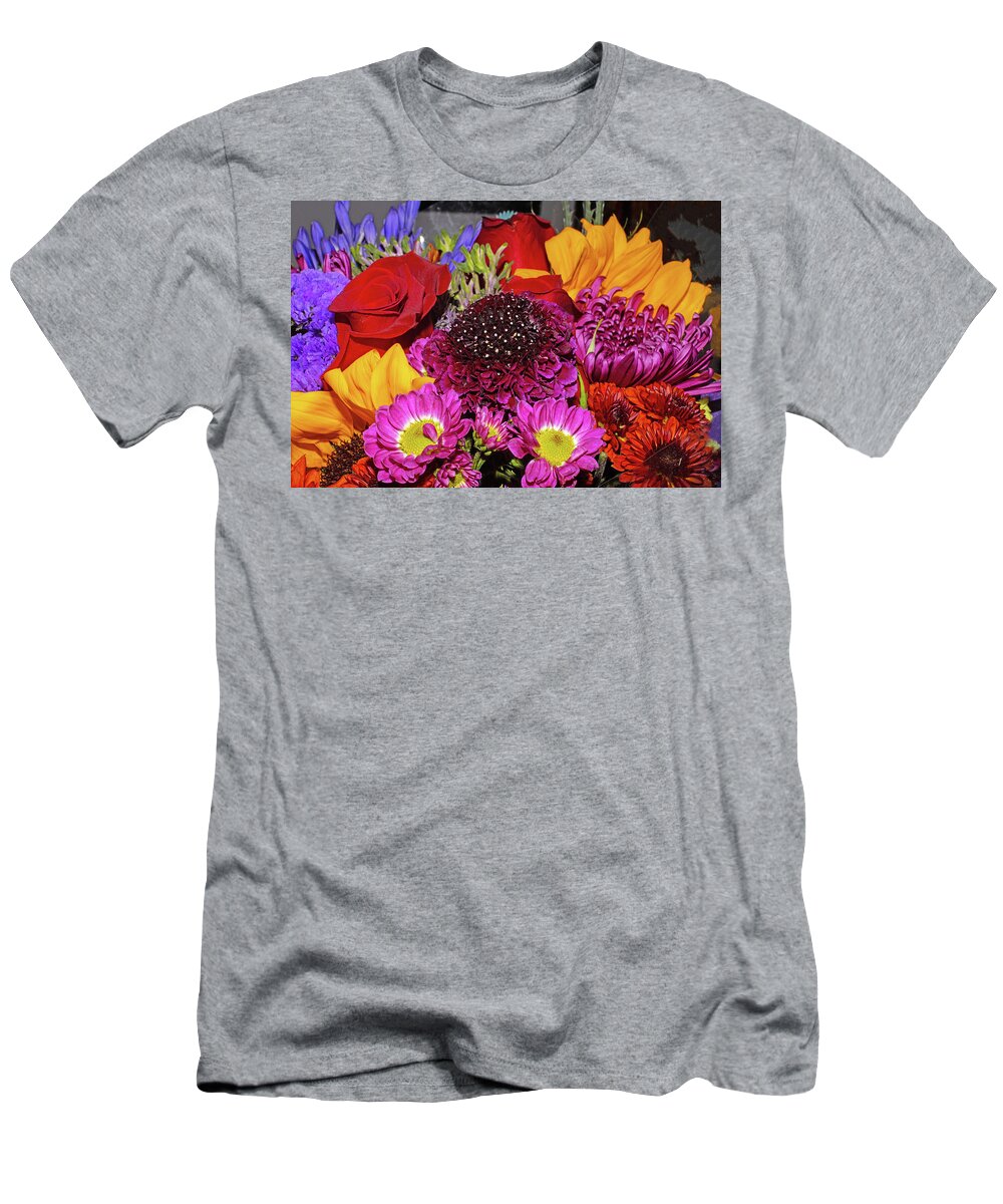 Purple Scabiosa Pincushion And Other Flowers 2 10162020 1189.jpg T-Shirt featuring the photograph Purple Scabiosa Pincushion And Other Flowers 2 10162020 1189.jpg by David Frederick
