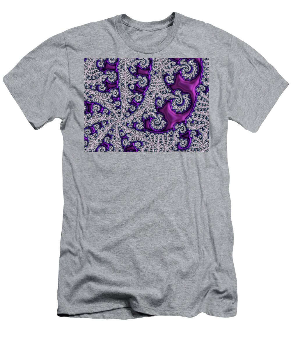 Abstract T-Shirt featuring the digital art Purple Twirls 2 by Manpreet Sokhi