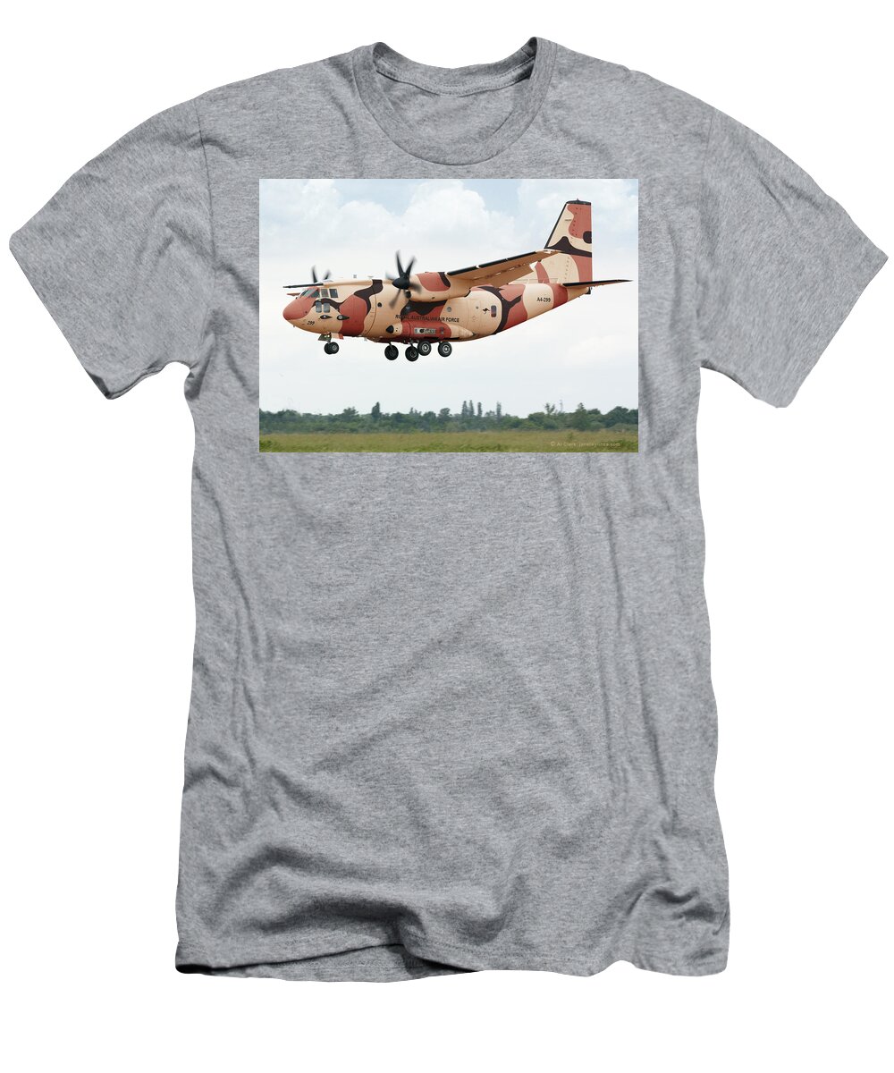 Spartan T-Shirt featuring the digital art RAAF C-27J Spartan Desert by Custom Aviation Art