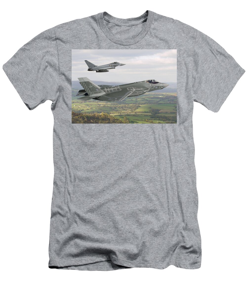 Lightning T-Shirt featuring the digital art Raf F-35c by Custom Aviation Art