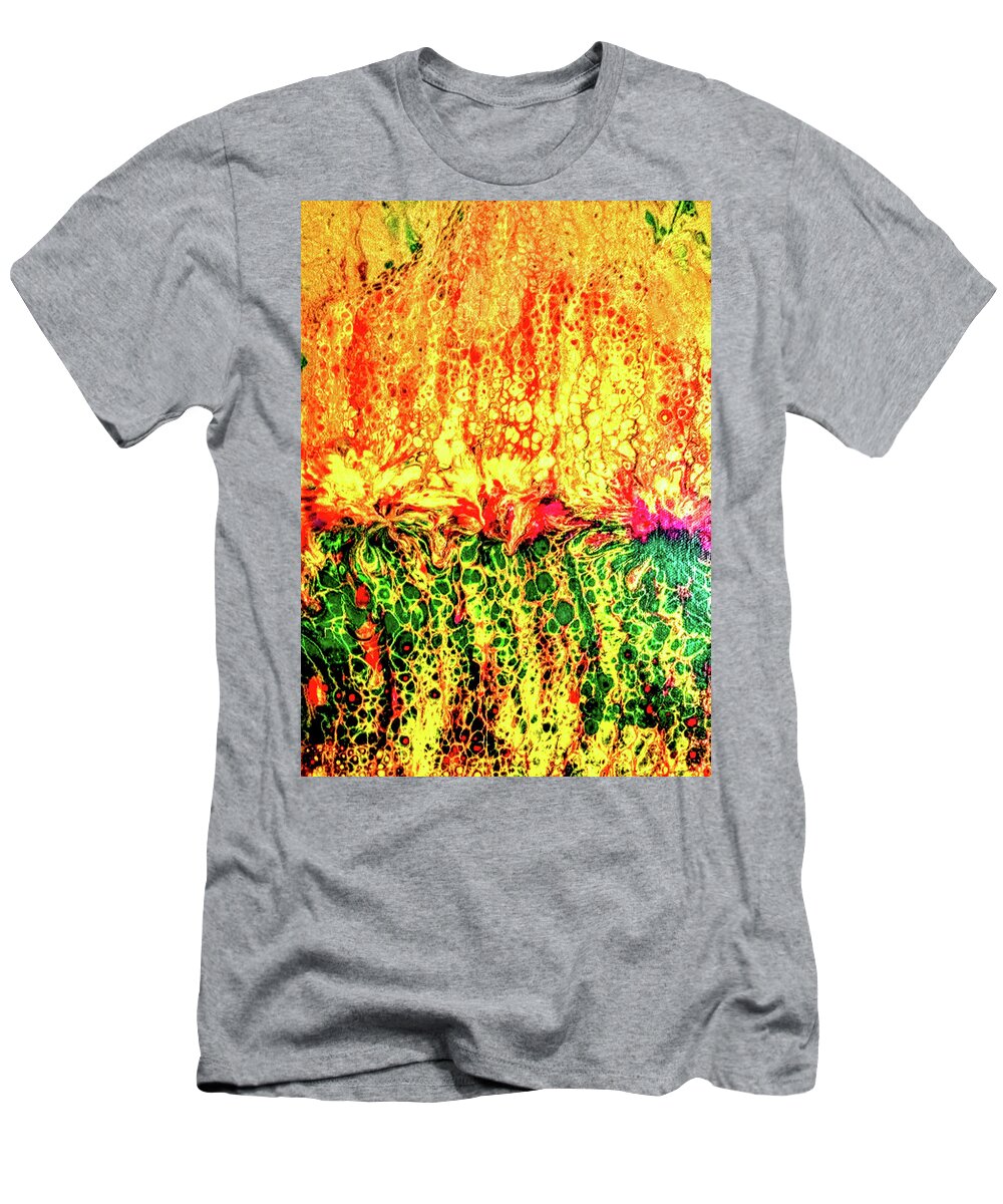 Spring T-Shirt featuring the painting Raging Spring by Anna Adams