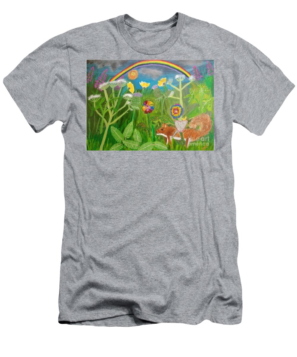 Lgbtq T-Shirt featuring the painting Rainbow Hero by David Westwood