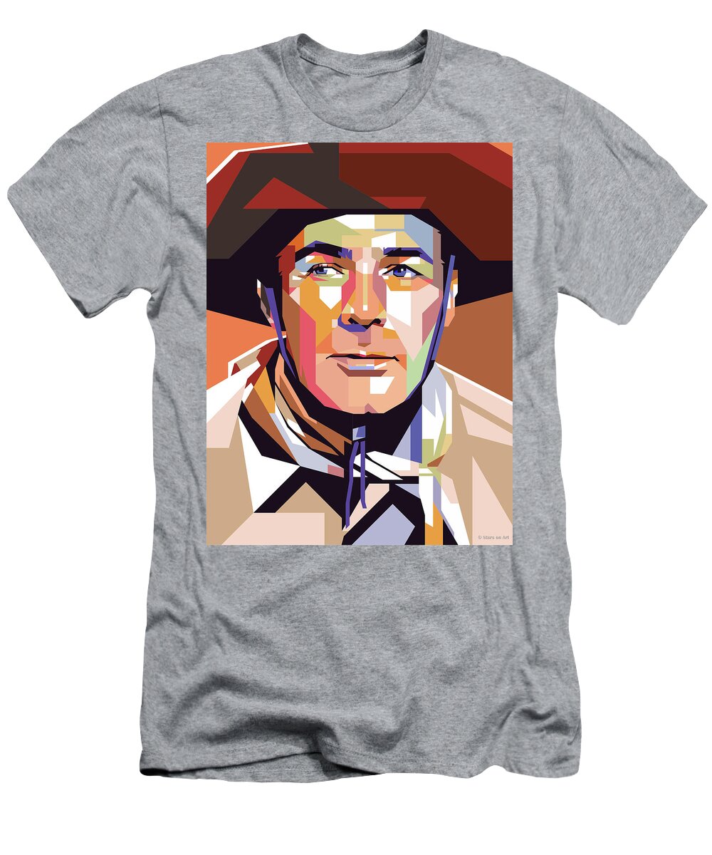 Randolph T-Shirt featuring the digital art Randolph Scott by Movie World Posters