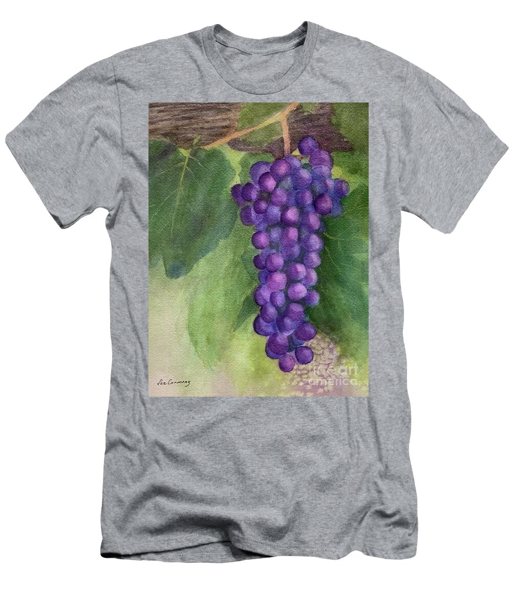 Grapes T-Shirt featuring the painting Ready to Pick by Sue Carmony
