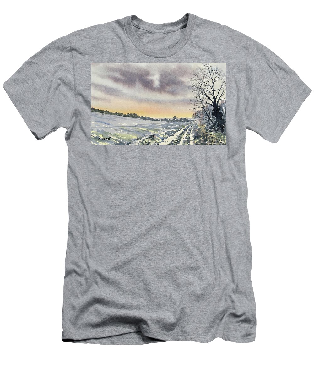 Watercolour T-Shirt featuring the painting Return to Rudston from Zig Zag Wood by Glenn Marshall