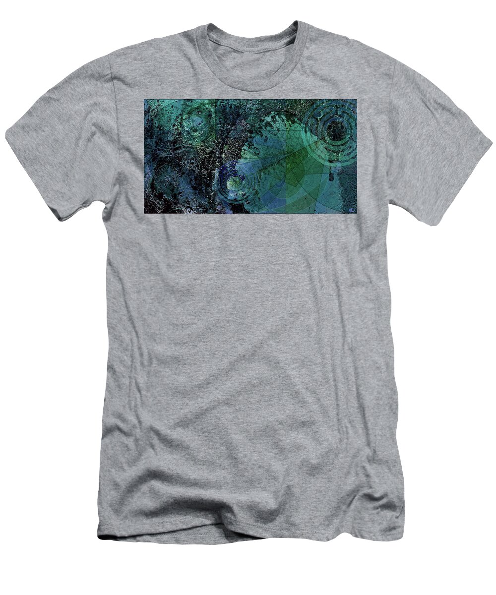 Topography T-Shirt featuring the digital art Revolution 9 Triptych by Kenneth Armand Johnson