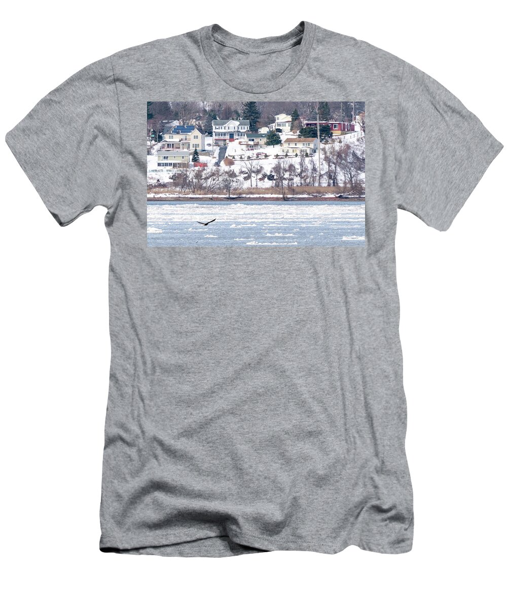 Hudson River T-Shirt featuring the photograph River Ice by Kevin Suttlehan