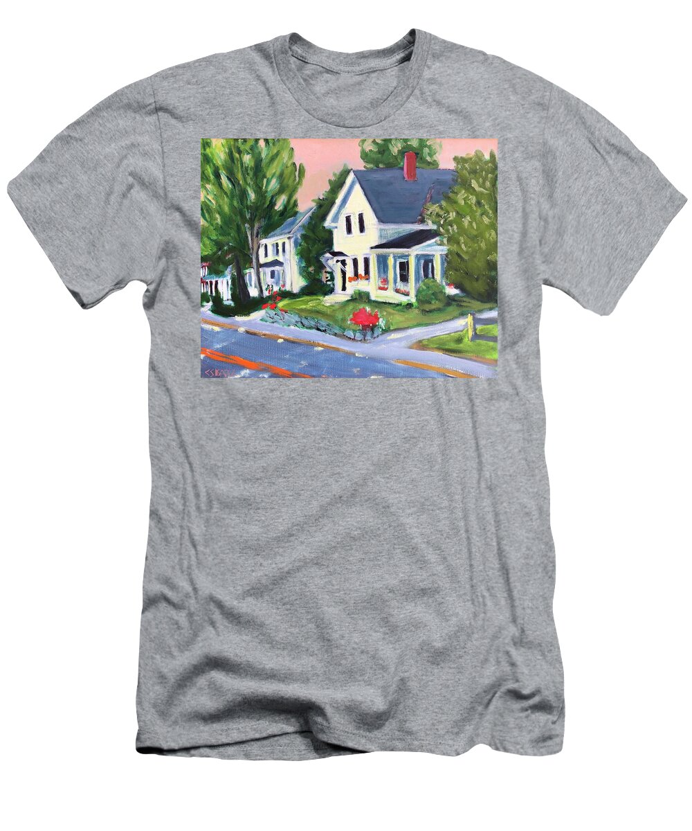 New Boston T-Shirt featuring the painting River Road by Cyndie Katz