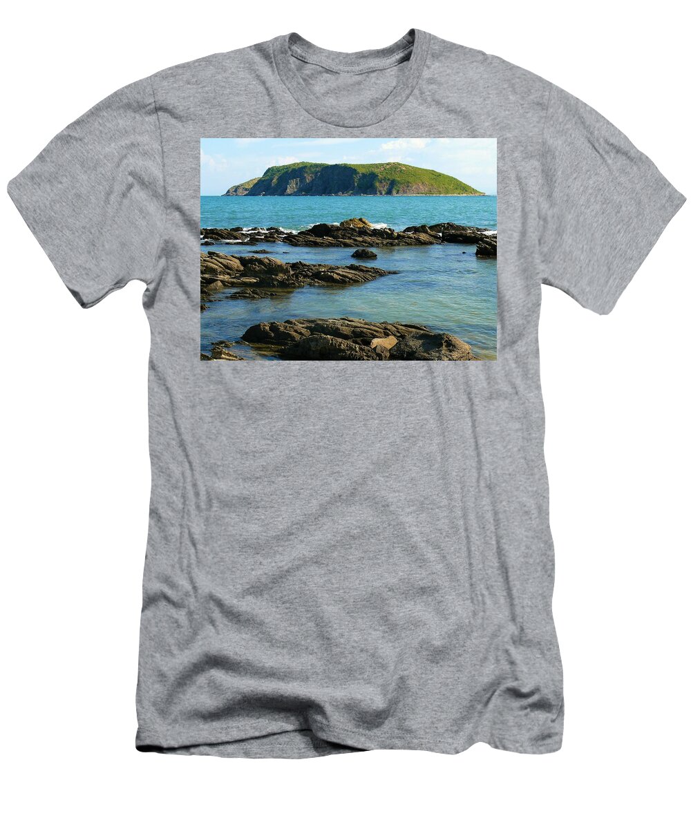 Sea T-Shirt featuring the photograph Rocks on the blue sea by Robert Bociaga