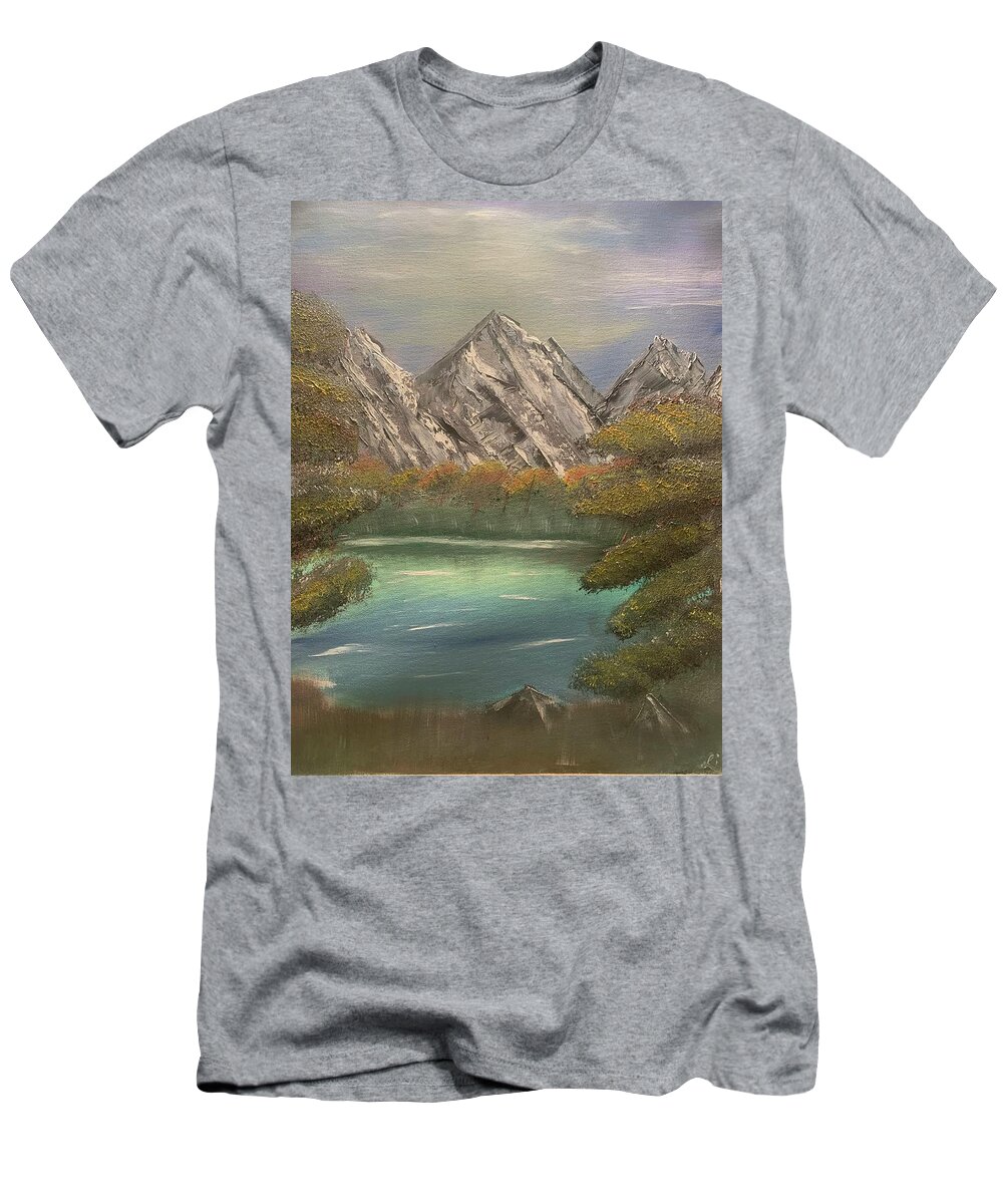Mountains T-Shirt featuring the painting Rocky Mountain Dreams by Lisa White
