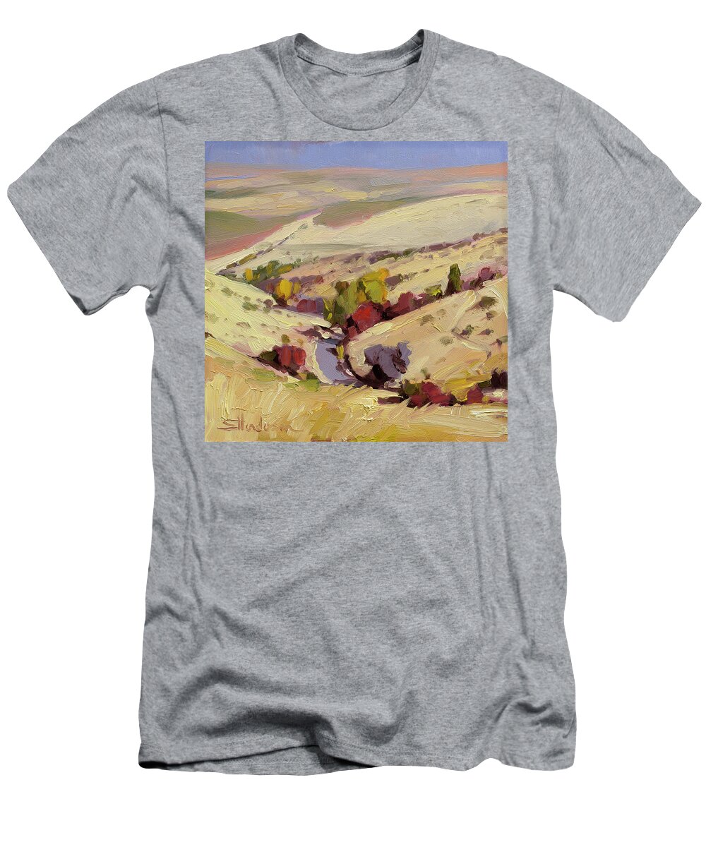 Country T-Shirt featuring the painting Rolling Landscape by Steve Henderson