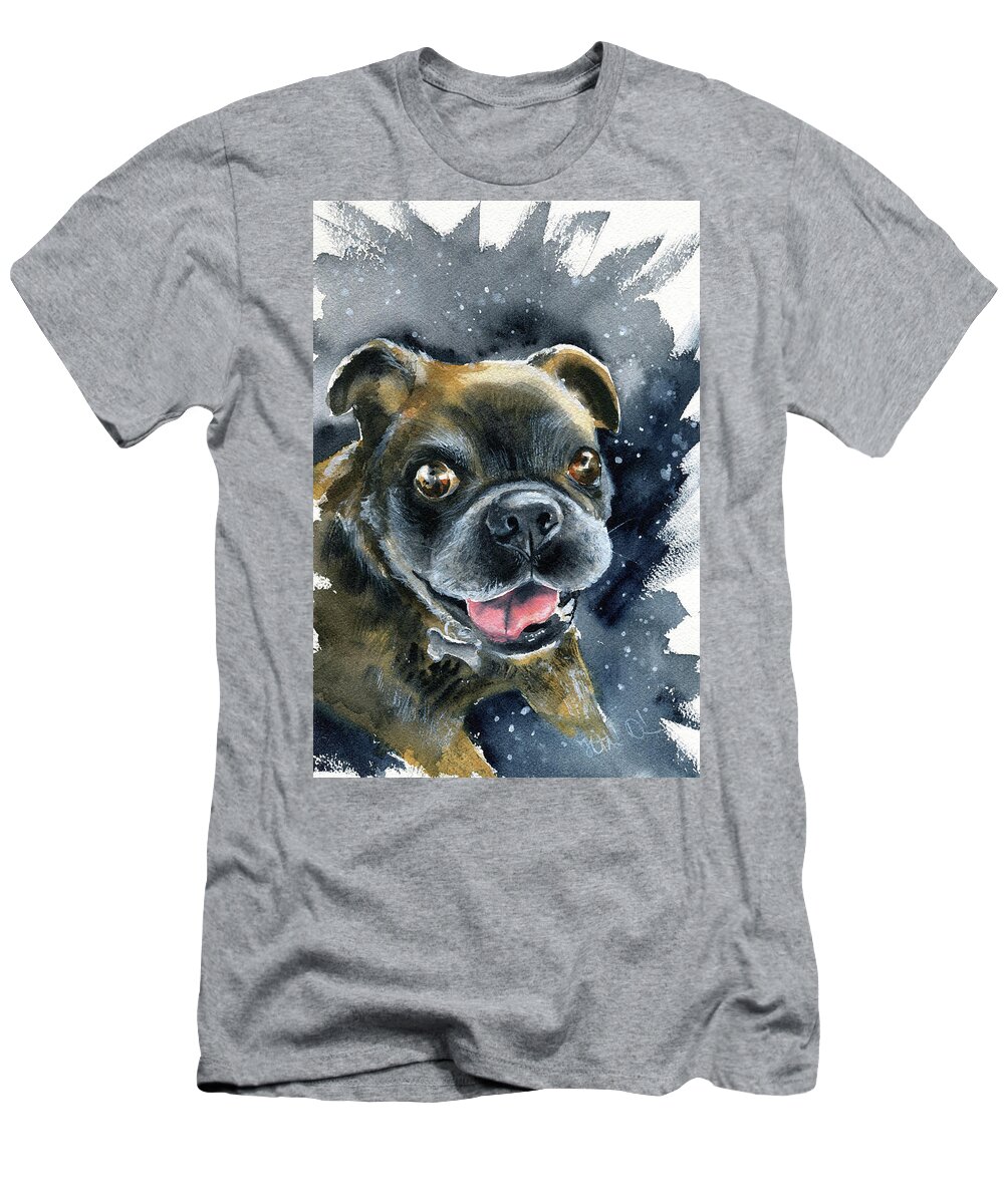 Dog T-Shirt featuring the painting Rusty Dog Painting by Dora Hathazi Mendes