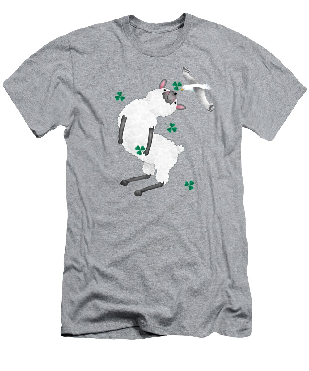 Sheep T-Shirt featuring the digital art S is for Sheep by Valerie Drake Lesiak