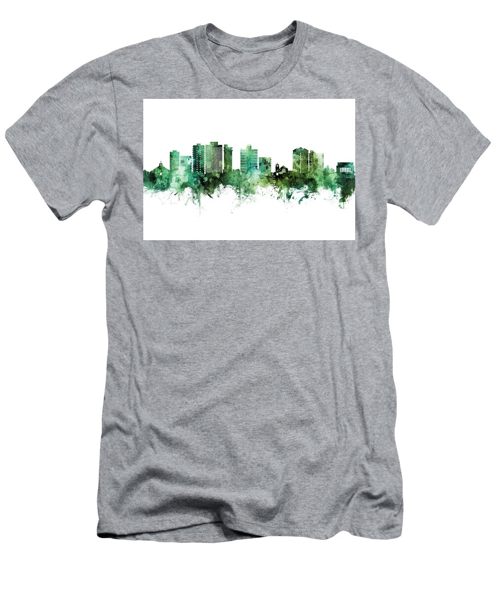 San Mateo T-Shirt featuring the digital art San Mateo California Skyline #00 by Michael Tompsett