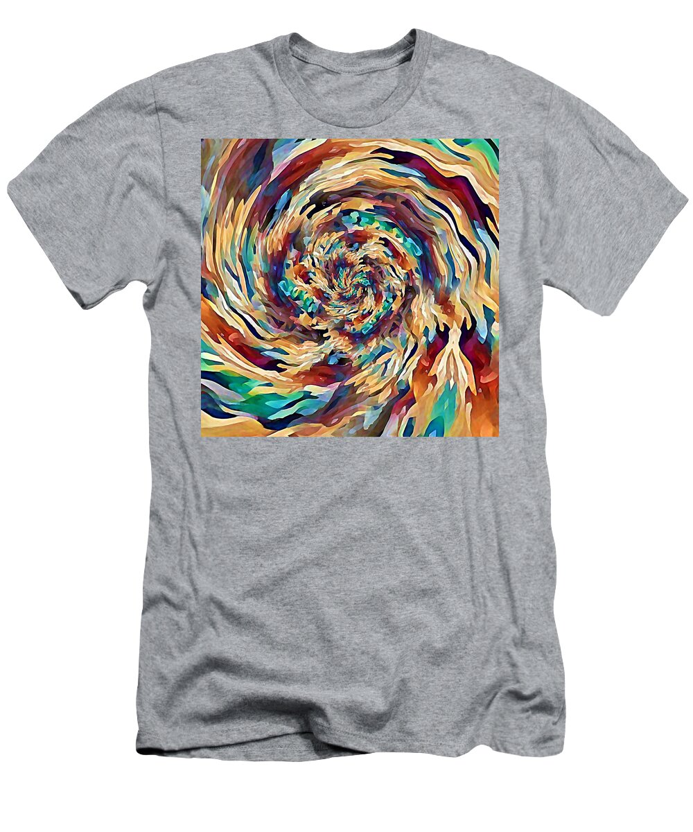 Floral T-Shirt featuring the digital art Sea Salad Swirl by David Manlove