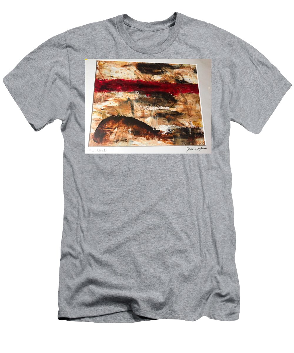 Abstract T-Shirt featuring the photograph Seeing Red by Jean Wolfrum