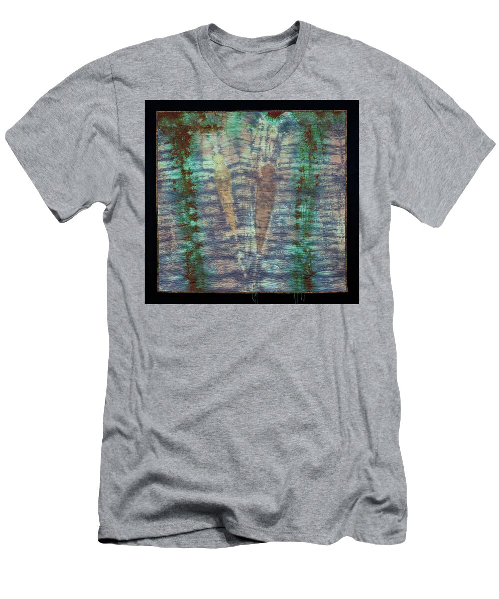 Shadow T-Shirt featuring the mixed media Shadow in the Sand by Vivian Aumond