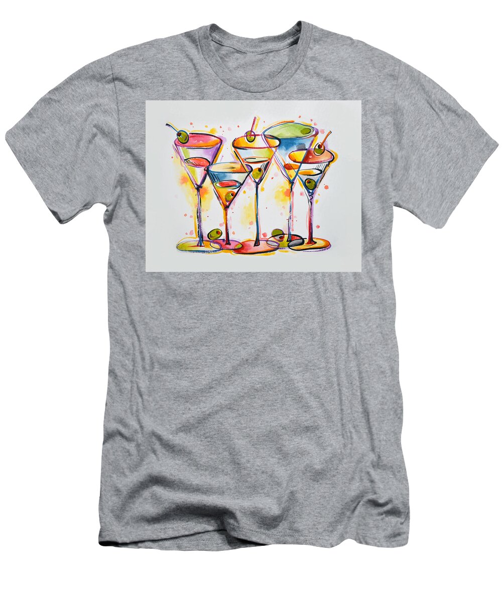 Martinis T-Shirt featuring the painting Shaken, Not Stirred by Amy Giacomelli