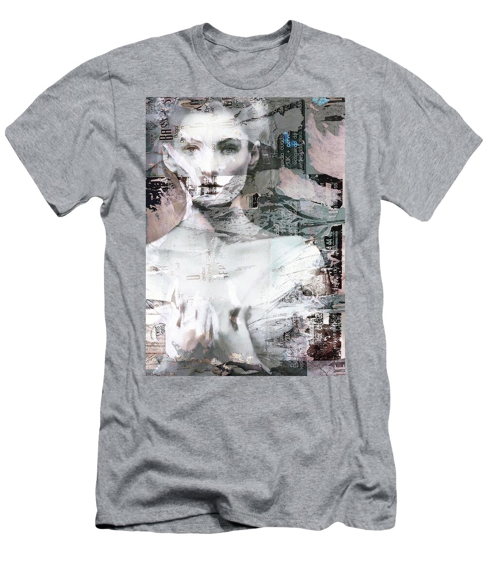 Woman T-Shirt featuring the mixed media She by Jacky Gerritsen