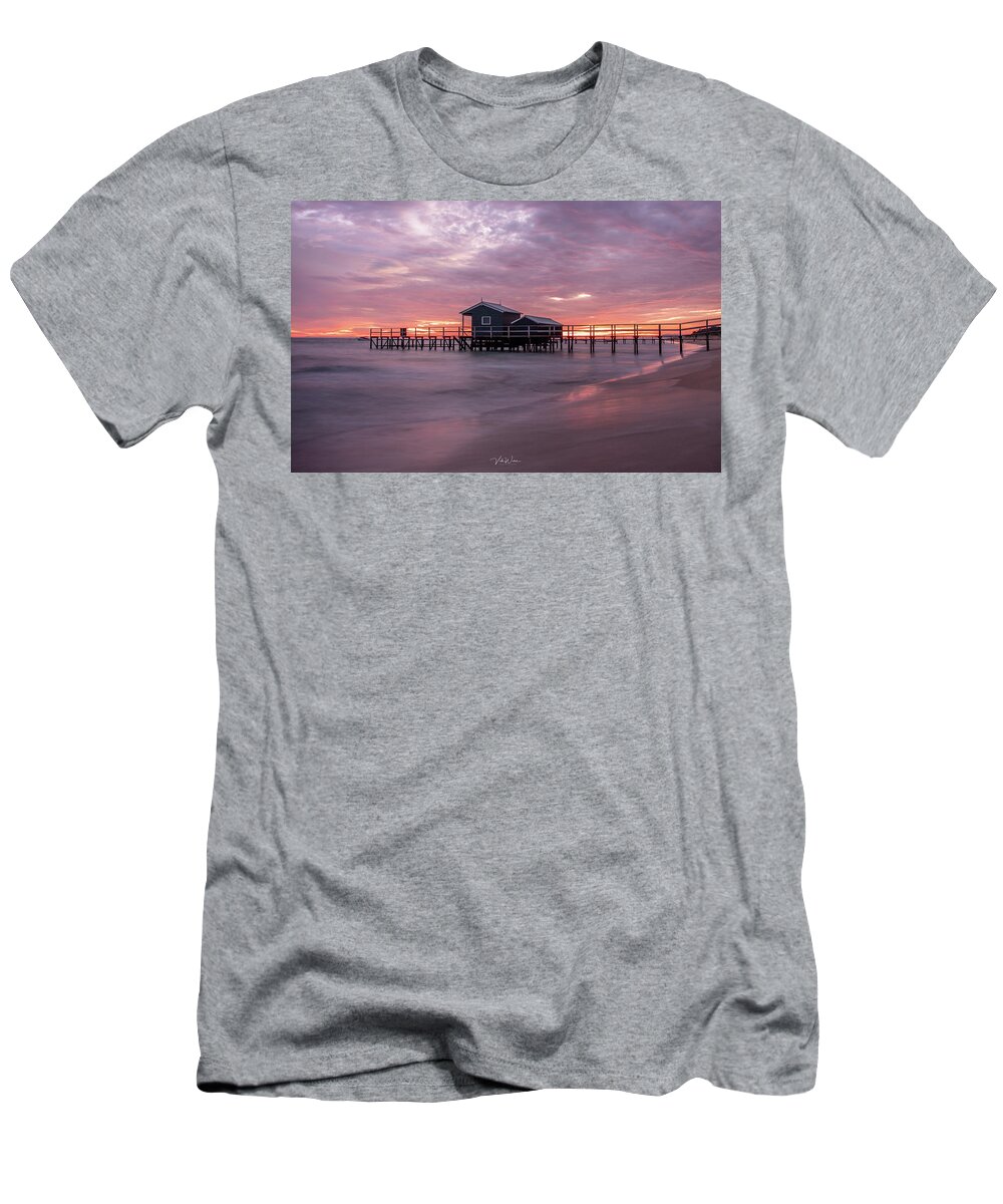 The Shelley Beach Jetty T-Shirt featuring the photograph Shelley Beach Jetty 2 by Vicki Walsh