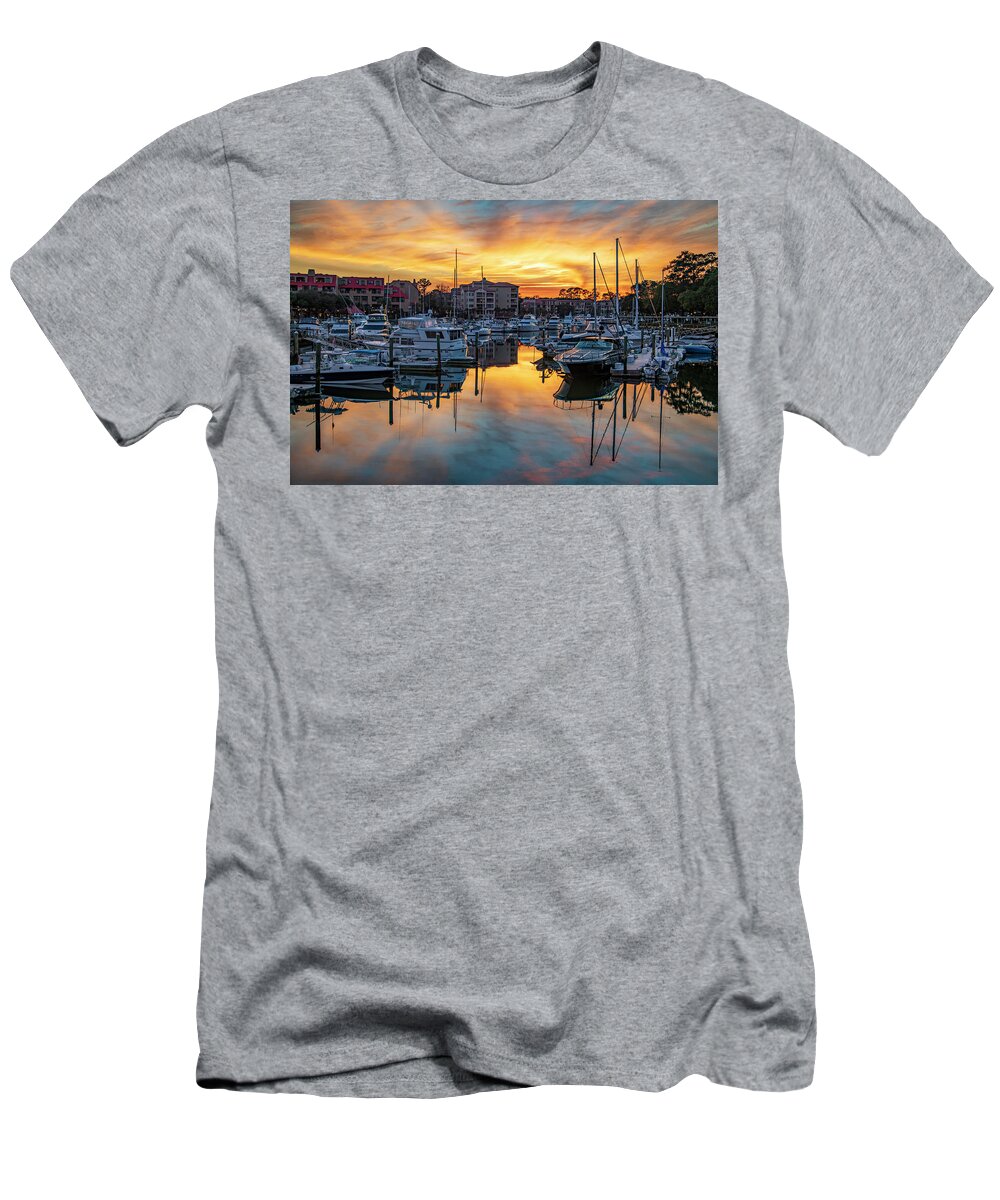 Shelter Cove Harbour & Marina T-Shirt featuring the photograph Shelter Cove Harbour by Allen Carroll