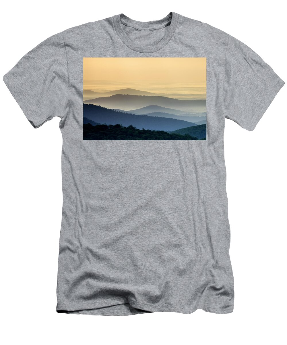 Shenandoah National Park T-Shirt featuring the photograph Shenandoah National Park Mountain Scene by Brendan Reals