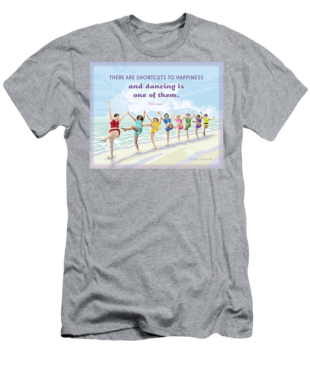  T-Shirt featuring the painting Shortcuts to happiness by Susan Spangler