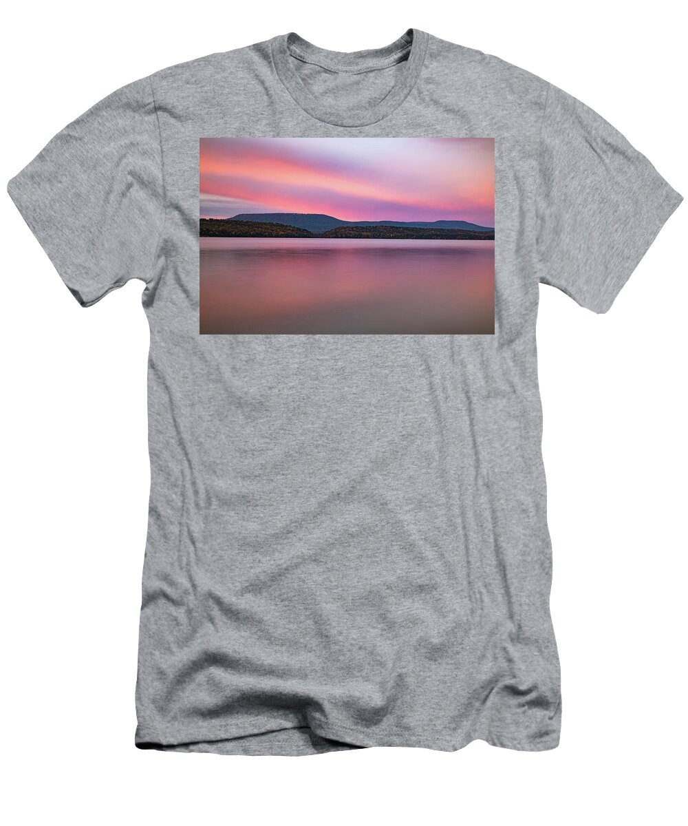 Lake Dardanelle T-Shirt featuring the photograph Silk Skies Of Dawn Over Lake Dardanelle by Gregory Ballos