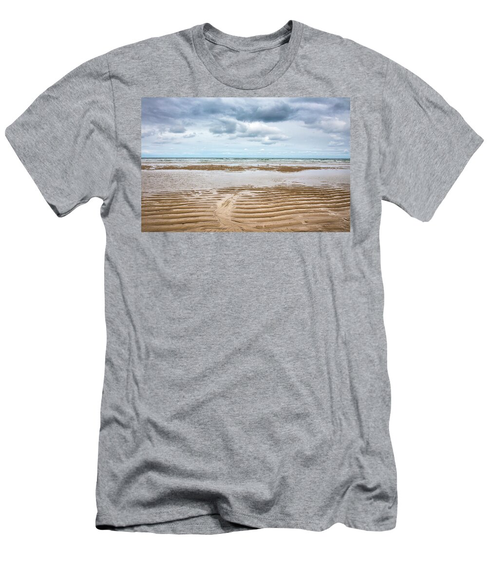 Birds T-Shirt featuring the photograph Six Birds on the Beach by Debra and Dave Vanderlaan
