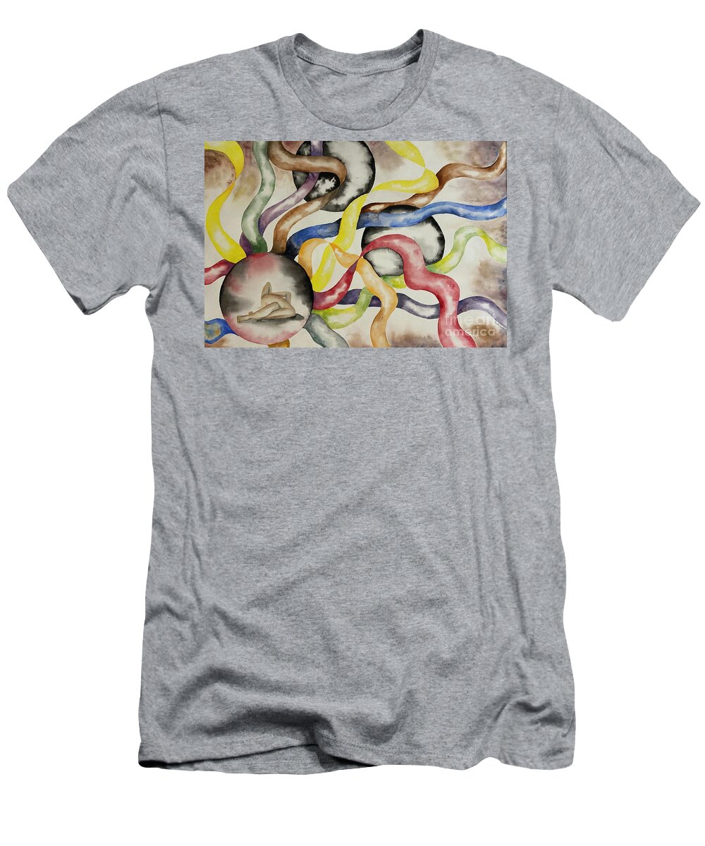 Sleeping Figure T-Shirt featuring the painting Slumber by Pamela Henry
