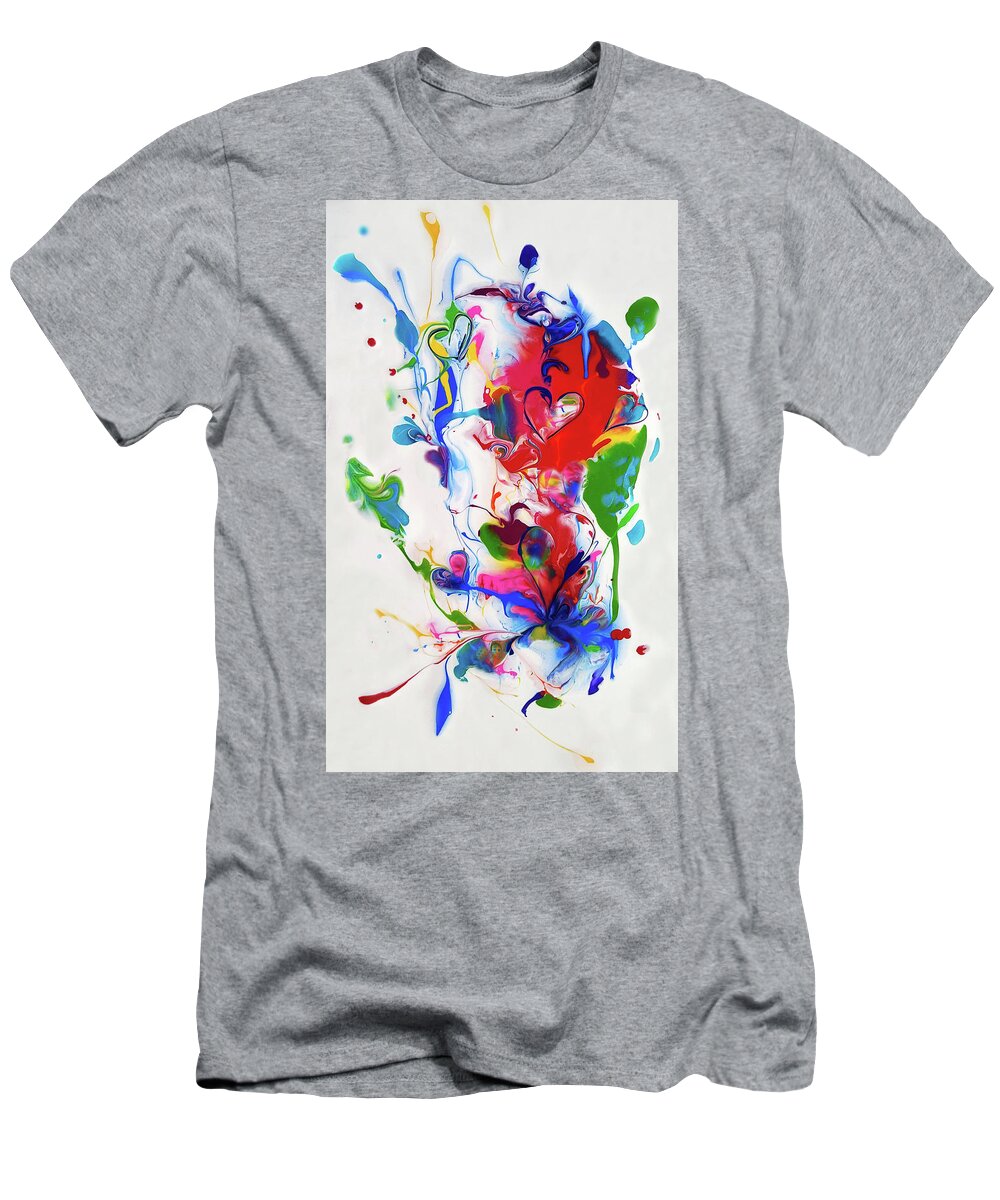 Colorful T-Shirt featuring the mixed media Smile Song by Deborah Erlandson