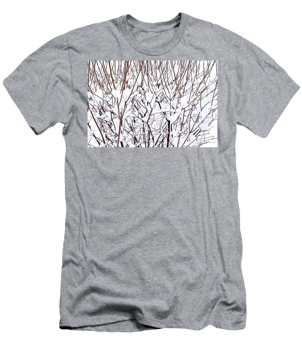 Landscape T-Shirt featuring the photograph Snow and branches by Silvia Marcoschamer