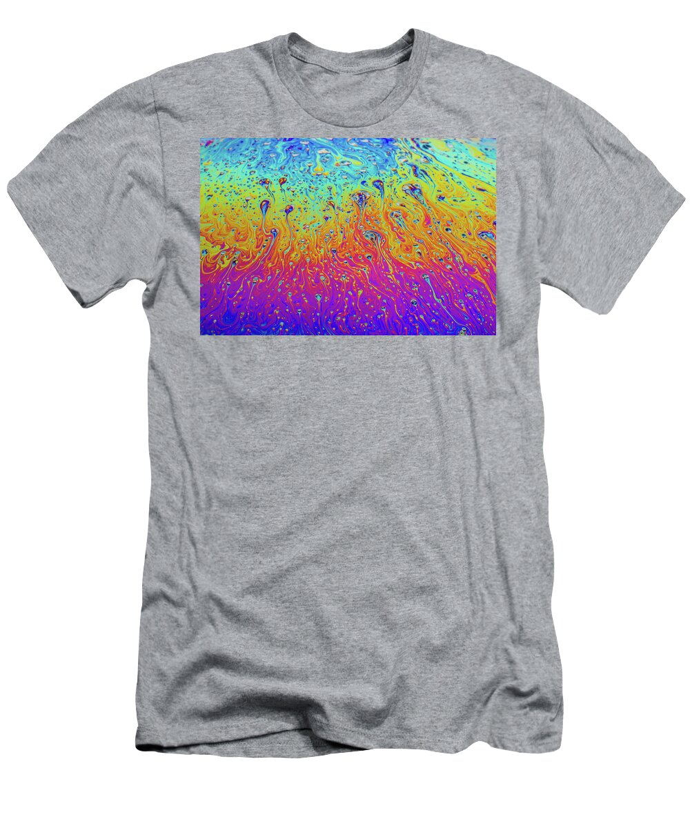 Bubble T-Shirt featuring the photograph Soap Bubble Macro Refraction by SR Green