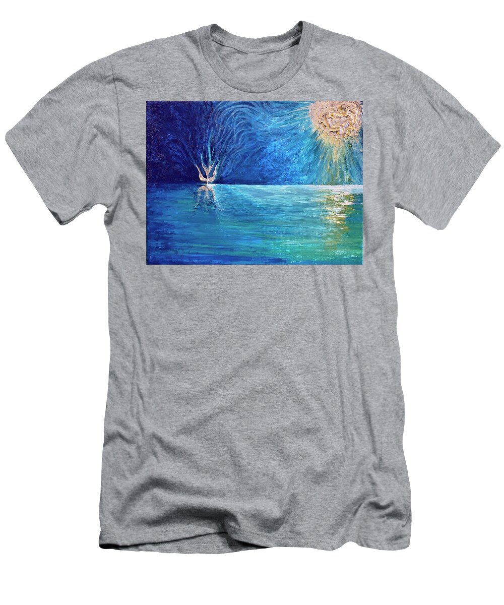 Creation T-Shirt featuring the painting Song of Creation 4 by Bethany Beeler