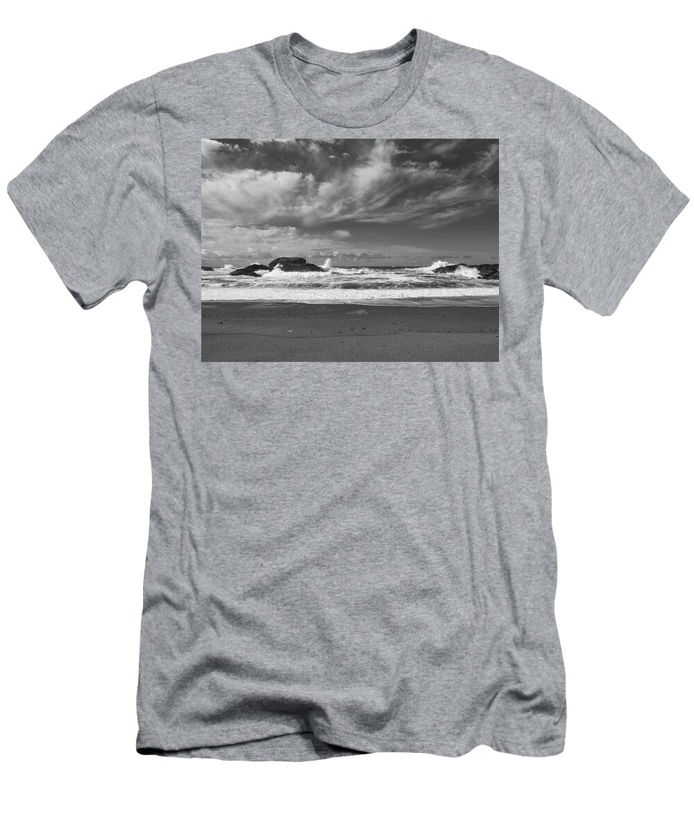 Landscape T-Shirt featuring the photograph South Beach Vista Black and White by Allan Van Gasbeck