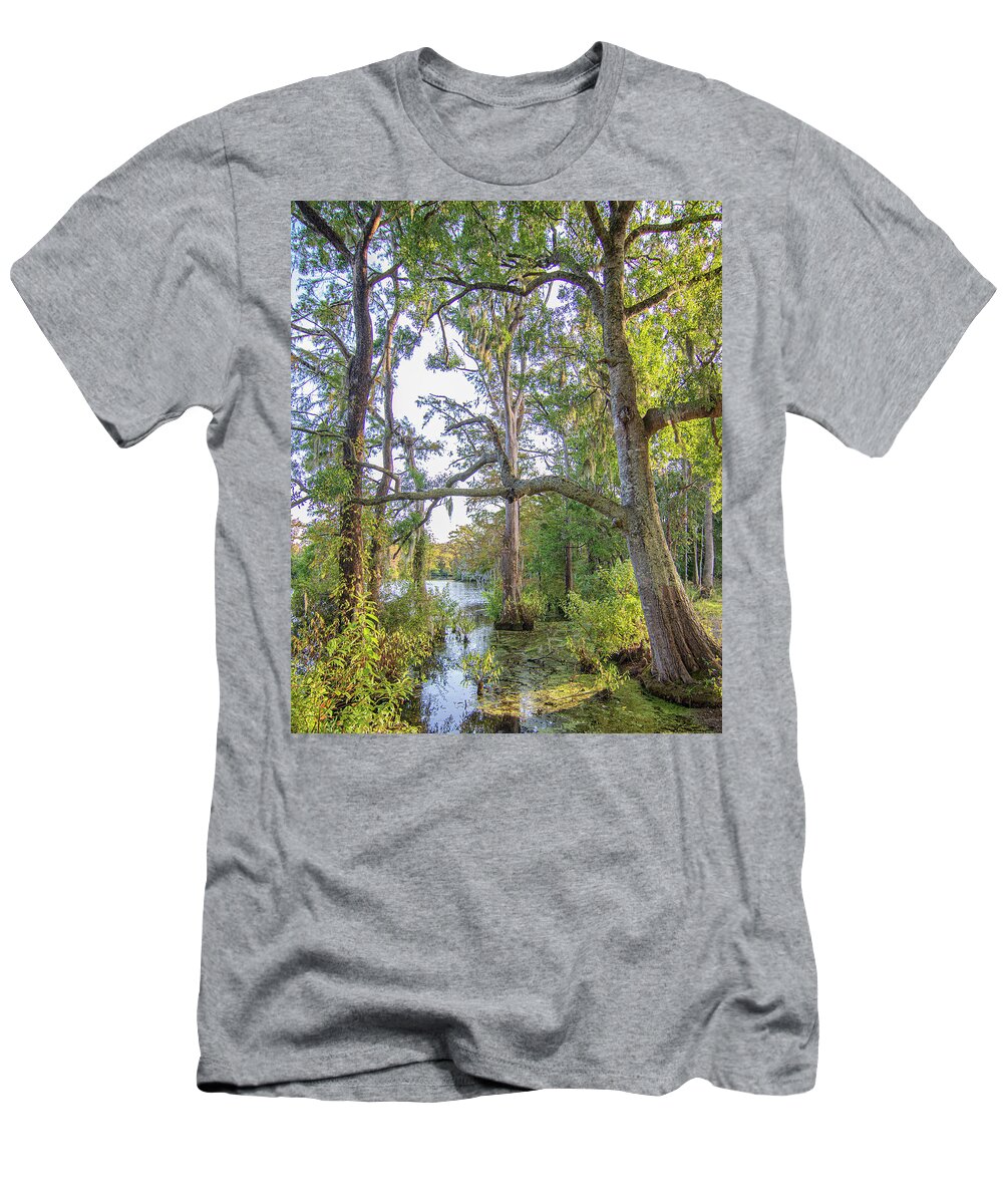 Mill Pond T-Shirt featuring the photograph Southern Swamp at Brock Mill Pond - Trenton NC by Bob Decker