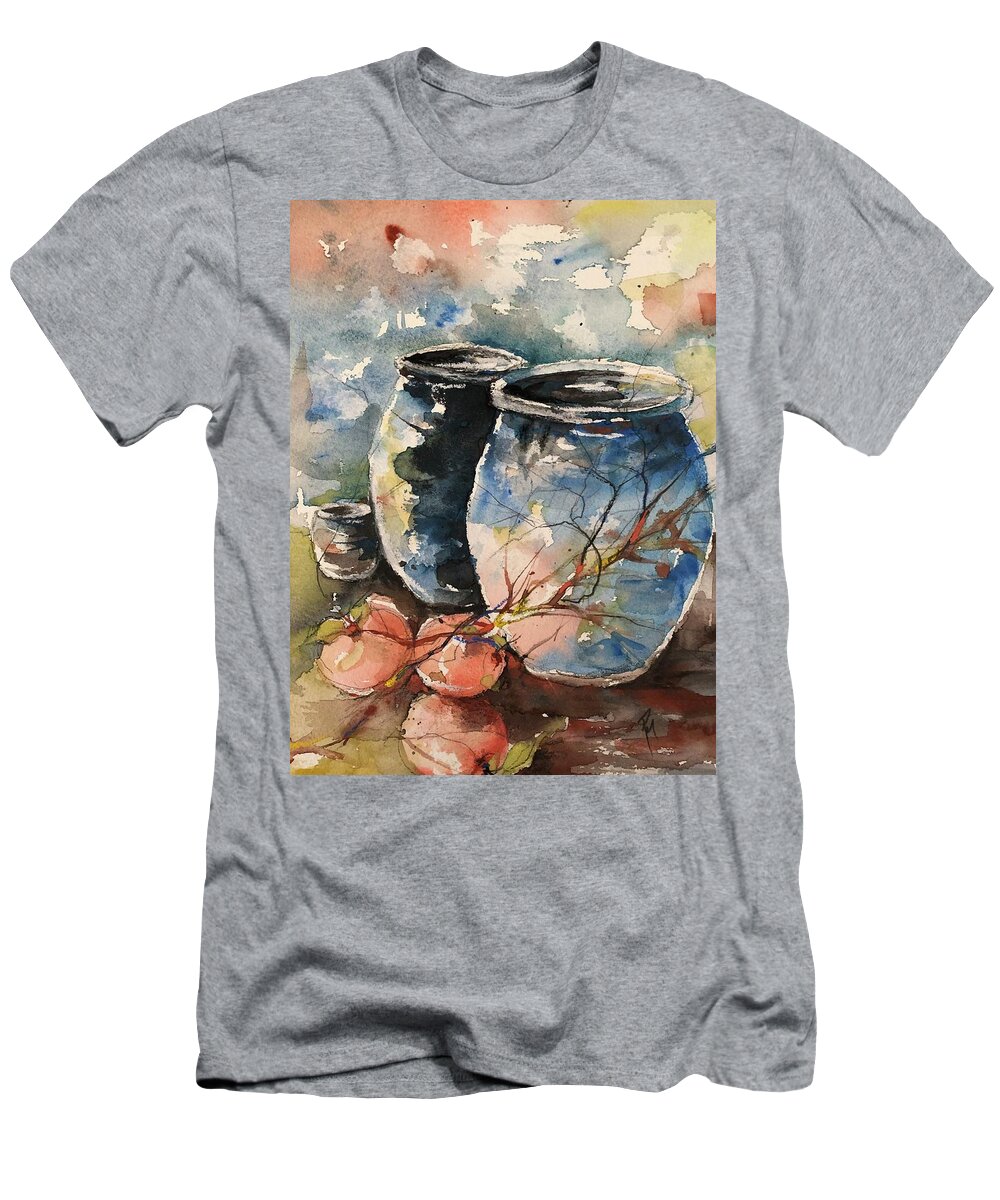  T-Shirt featuring the painting Southwest Vases by Robin Miller-Bookhout