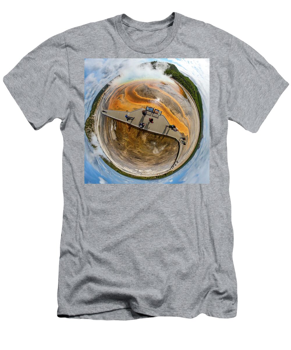 Grand Prismatic Spring T-Shirt featuring the photograph Spherical Grand Prismatic Spring - Yellowstone National Park - Wyoming by Bruce Friedman