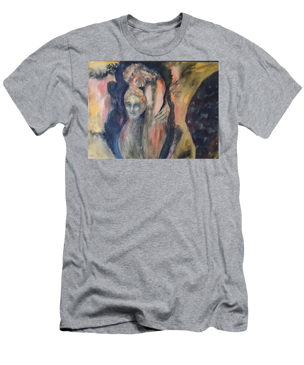Sculpture T-Shirt featuring the painting Spirits of the Trees by Enrico Garff