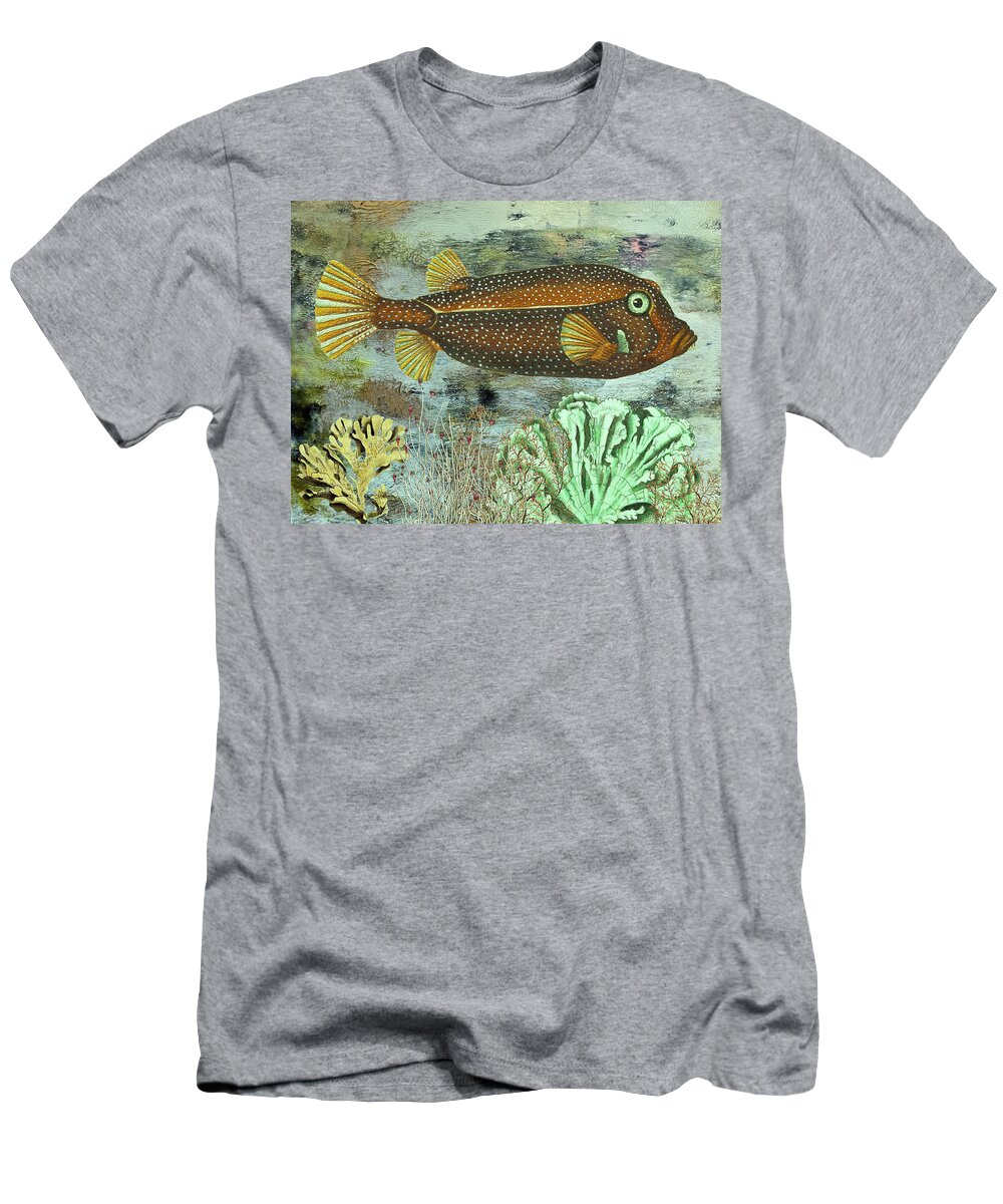 Spotted Fish T-Shirt featuring the mixed media Spotted Brown Fish by Lorena Cassady