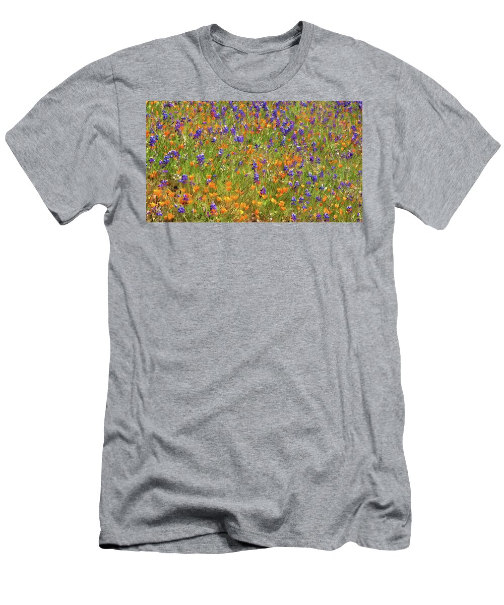 Wildflowers T-Shirt featuring the photograph Spring Bliss - Poppies and Lupines by Ram Vasudev