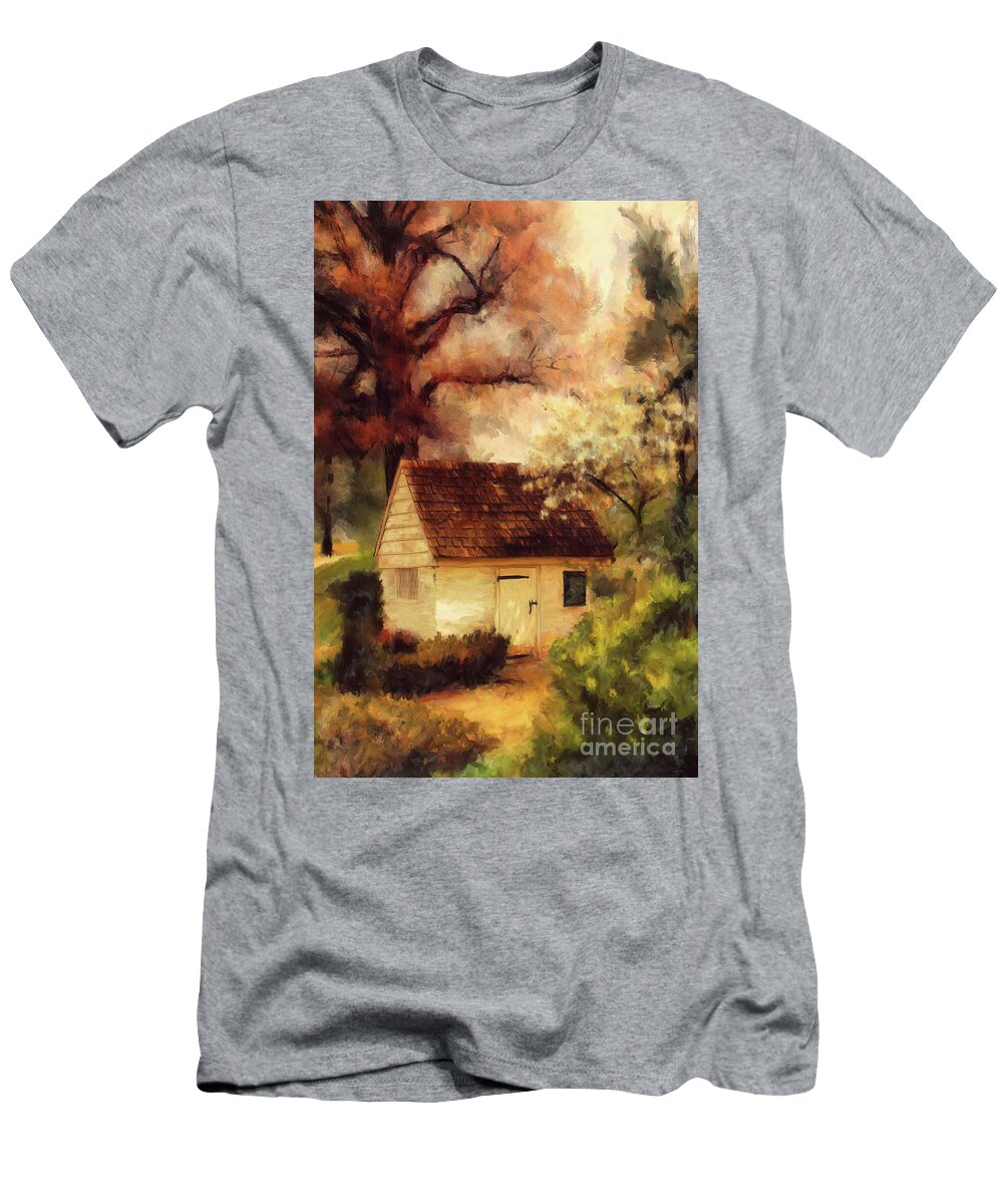 Spring House T-Shirt featuring the digital art Spring House In The Spring by Lois Bryan