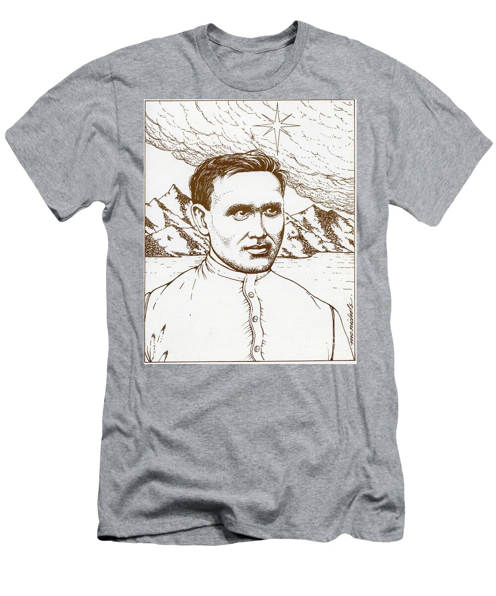St Damien Of Molokai T-Shirt featuring the painting St Damien of Molokai by William Hart McNichols