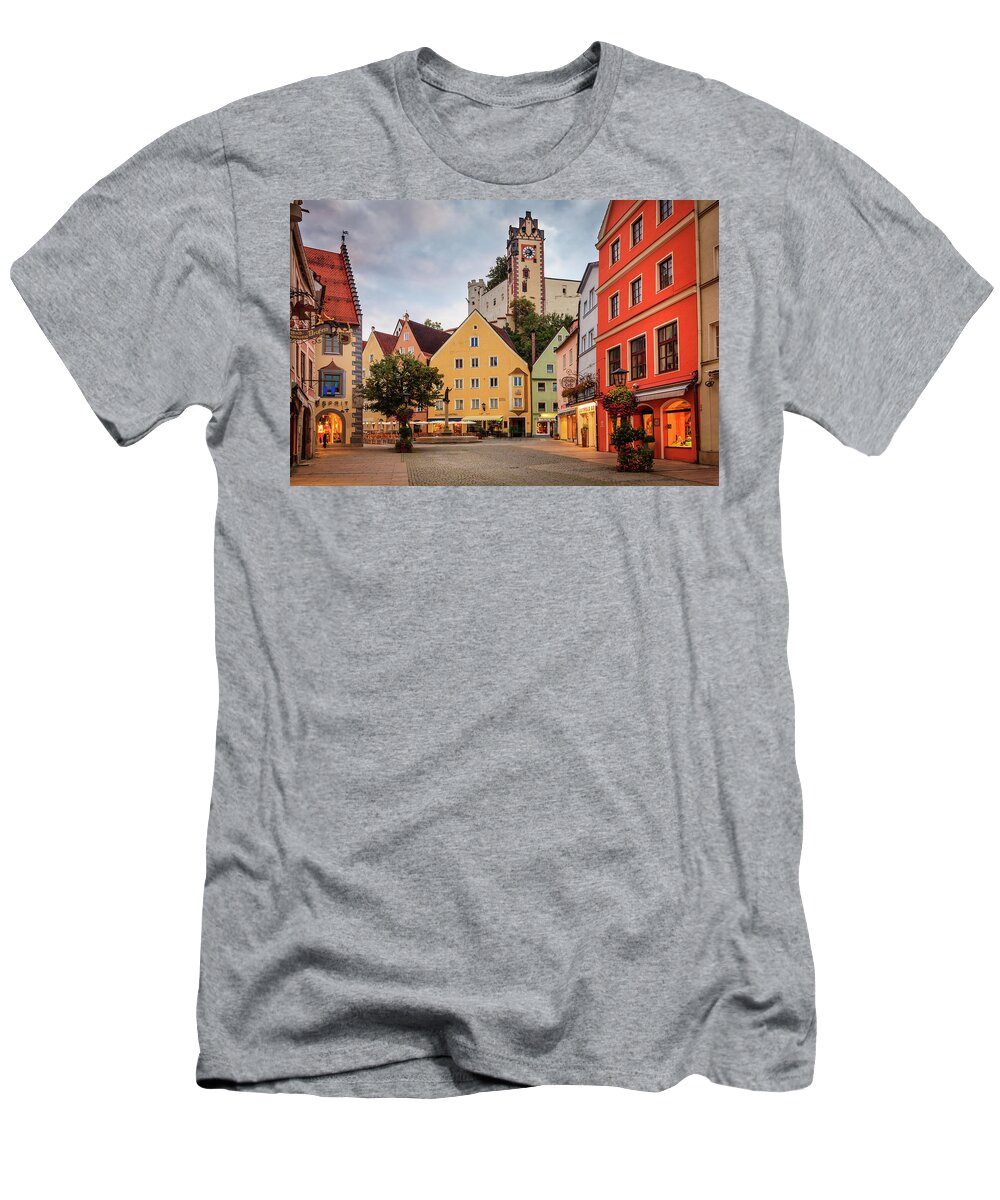 Bavaria T-Shirt featuring the photograph Stadtbrunnen in Fussen, Germany by Alexey Stiop